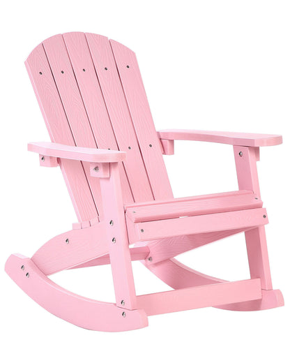 Kids Rocking Chair Pink Weather Resistant Outdoor Modern Style For Patio And Garden