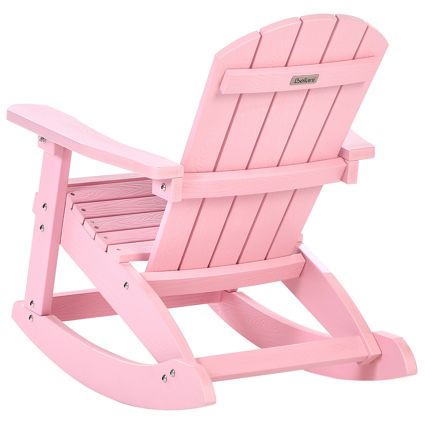 Kids Rocking Chair Pink Weather Resistant Outdoor Modern Style For Patio And Garden
