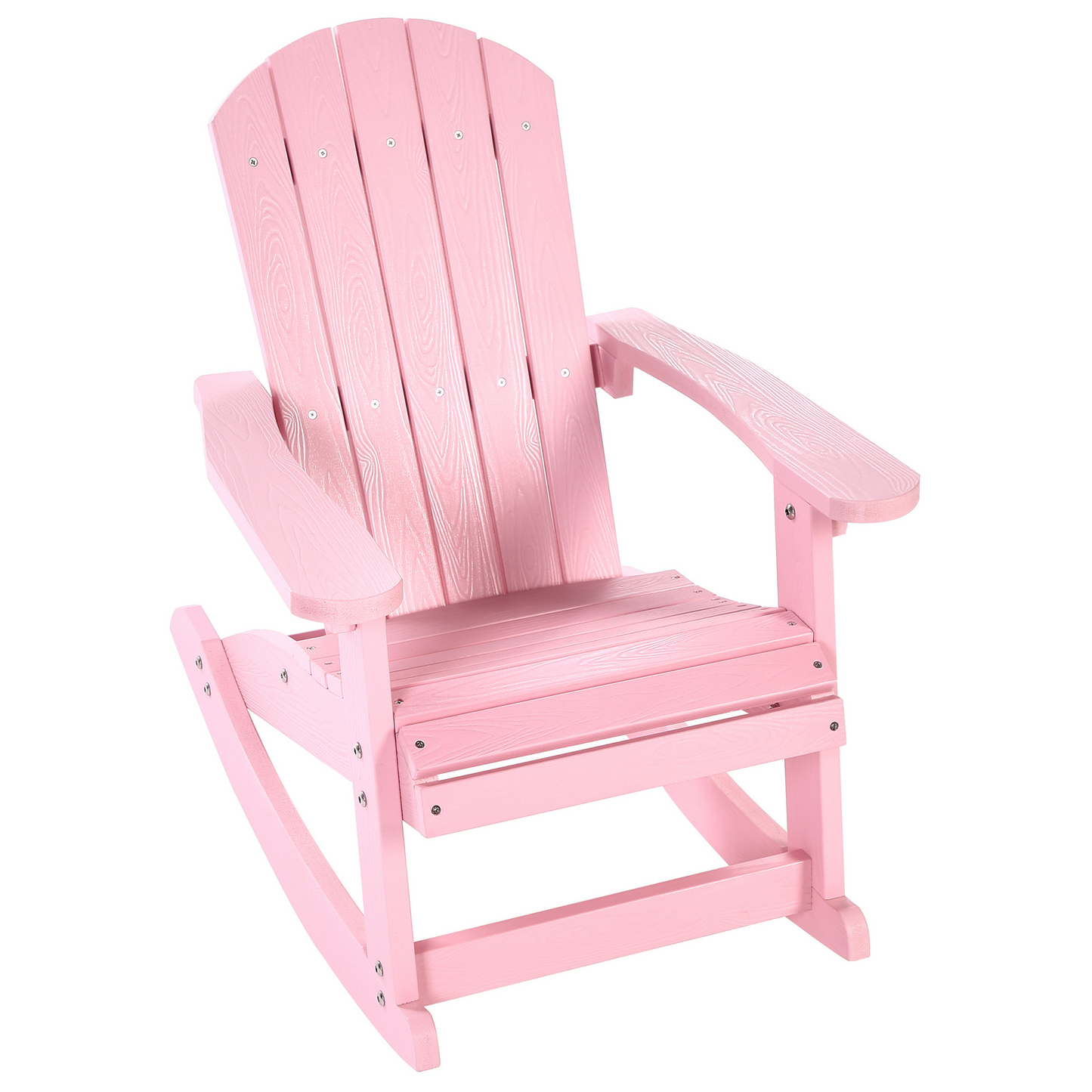 Kids Rocking Chair Pink Weather Resistant Outdoor Modern Style For Patio And Garden