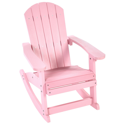 Kids Rocking Chair Pink Weather Resistant Outdoor Modern Style For Patio And Garden