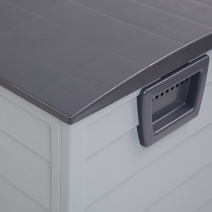 Outdoor Storage Box Grey Plastic 112 x 50cm With Handles
