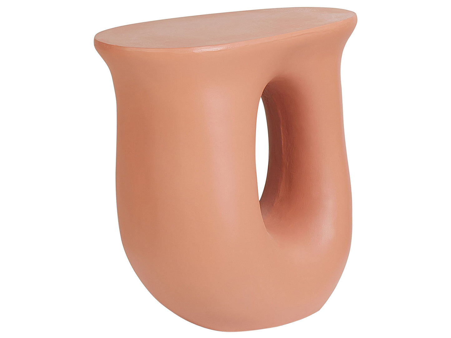 Accent Side Table Orange Fiberglass Weatherproof 42 x 28