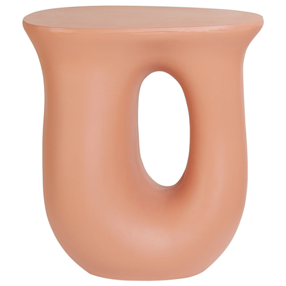 Accent Side Table Orange Fiberglass Weatherproof 42 x 28