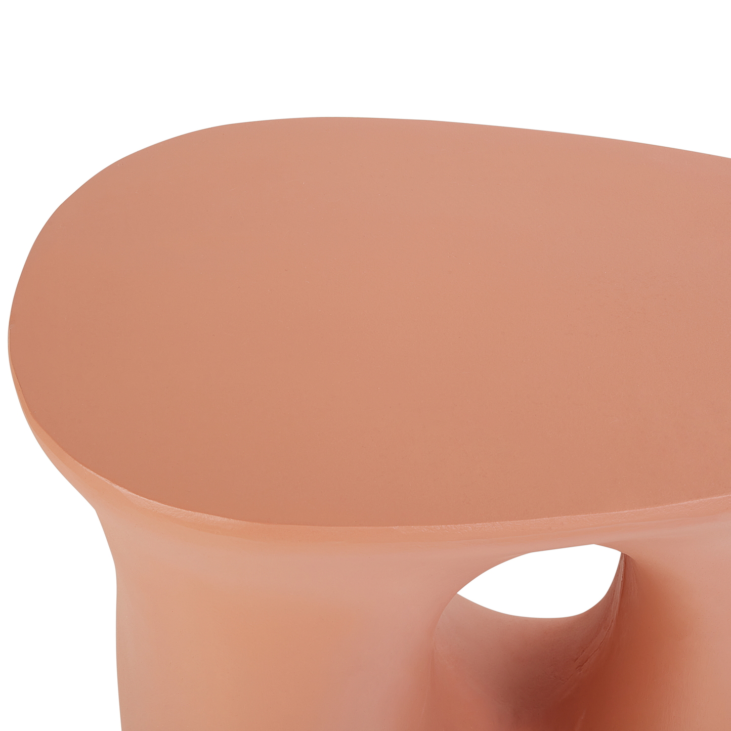 Accent Side Table Orange Fiberglass Weatherproof 42 x 28