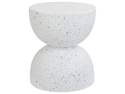 Accent Side Table Terrazzo Effect Fiberglass 40cm Round Top Outdoor Weather Resistant