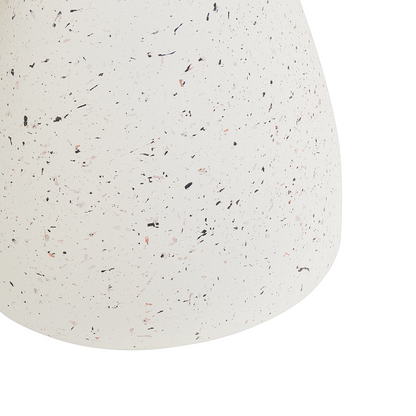 Accent Side Table White Fiberglass Outdoor Terrazzo Finish Weather Resistant Modern Living Room