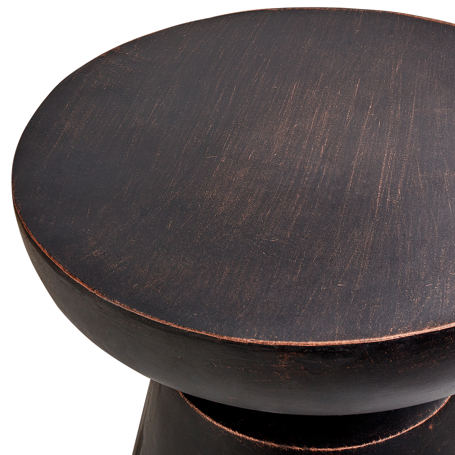 Accent Side Table Black Magnesium Oxide Fiberglass 45cm