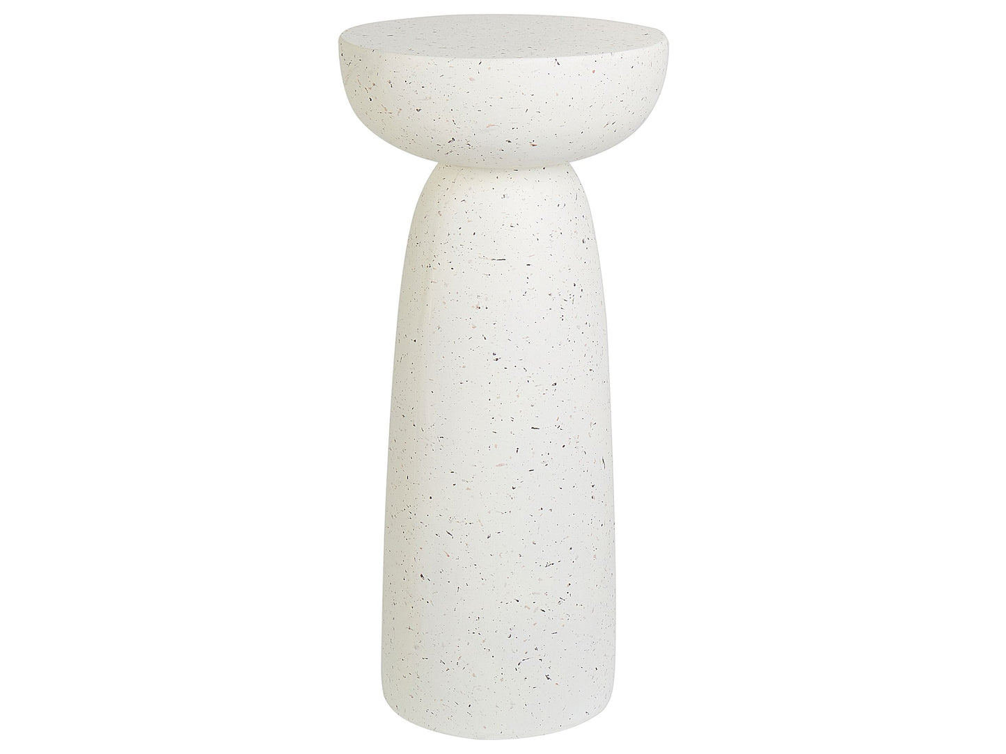 Accent Side Table White Terrazzo 33cm Round Outdoor