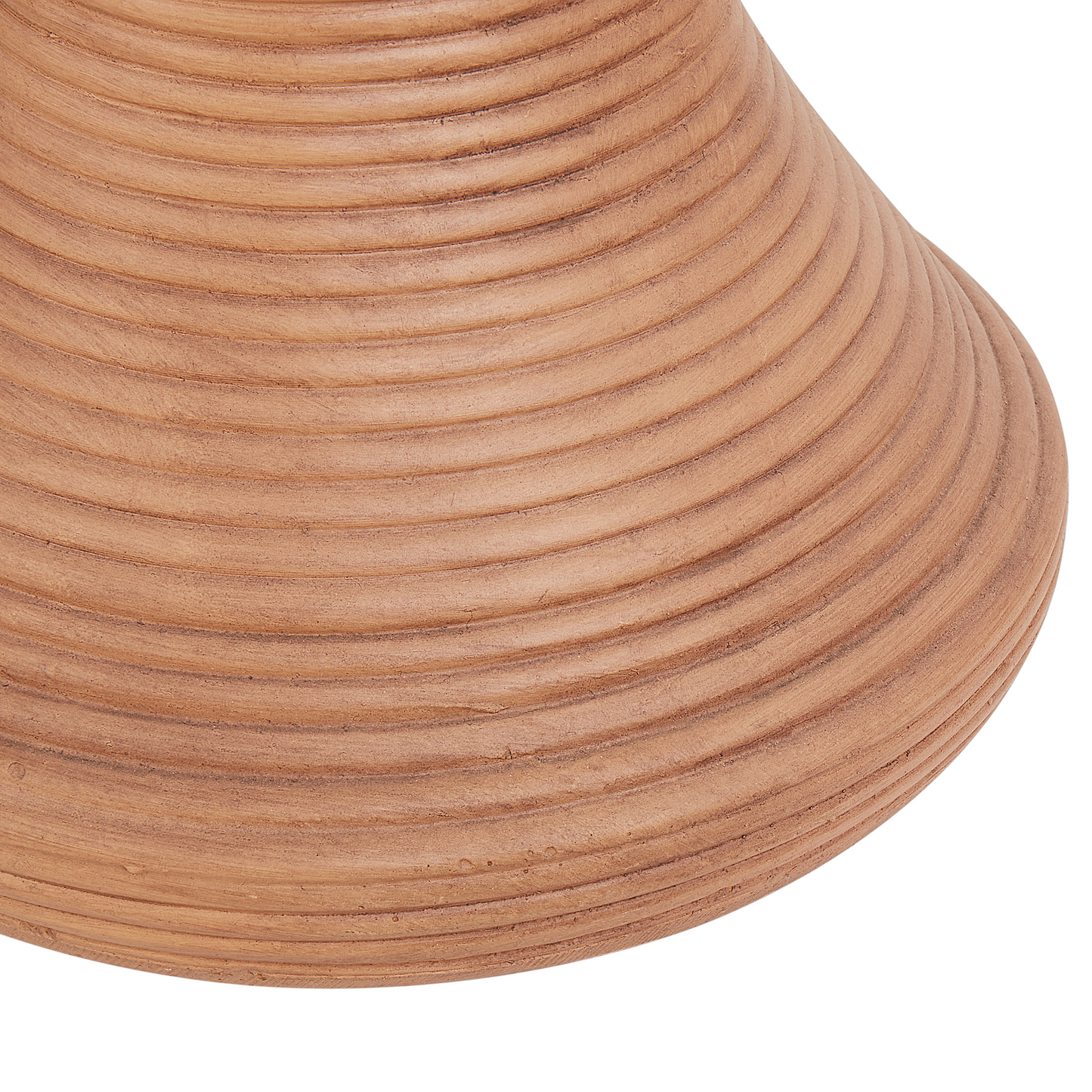Accent Side Table Light Brown Fiberglass Round 40cm Wood Effect Outdoor Indoor