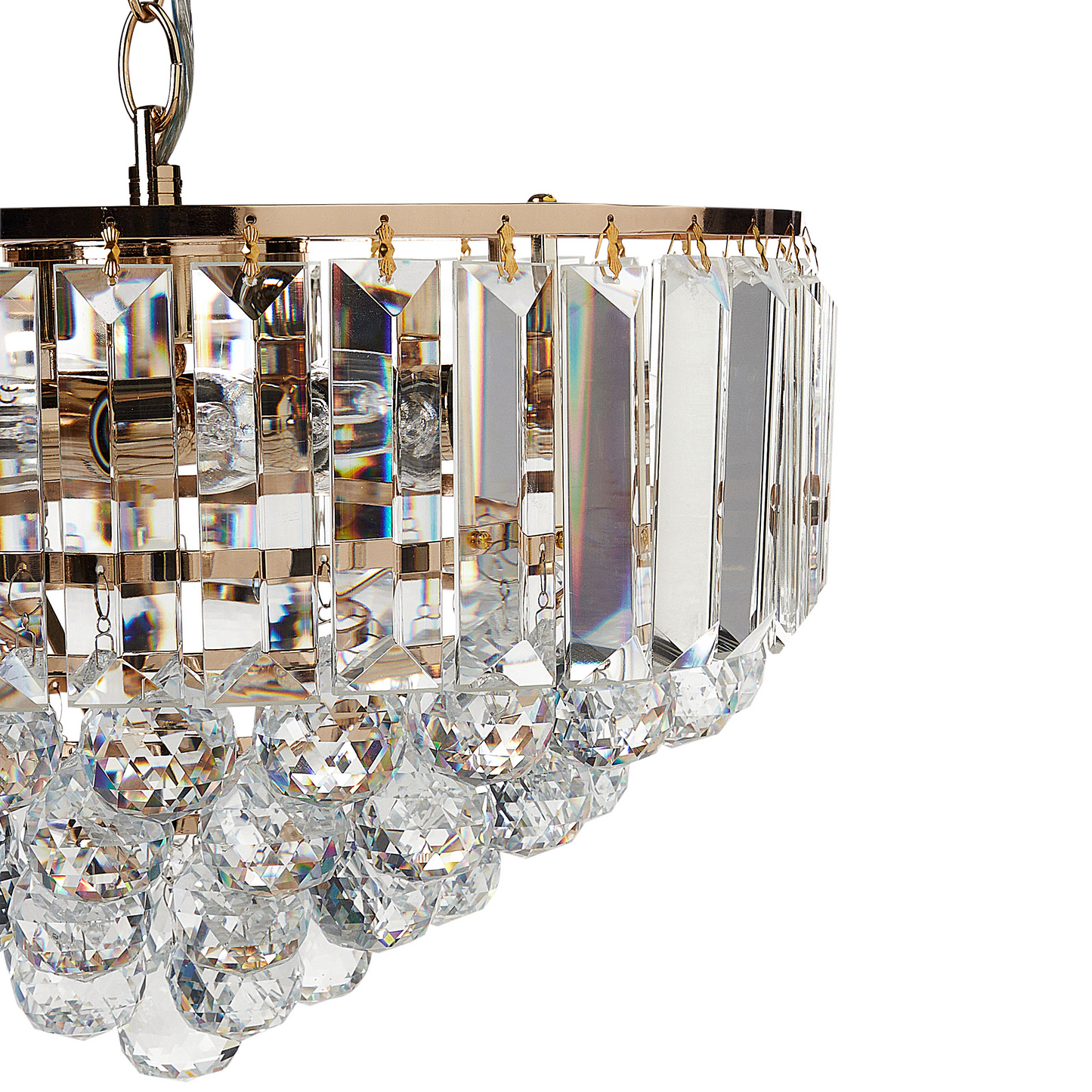 Chandelier Gold Metal 40cm Pendant Crystal Lamp