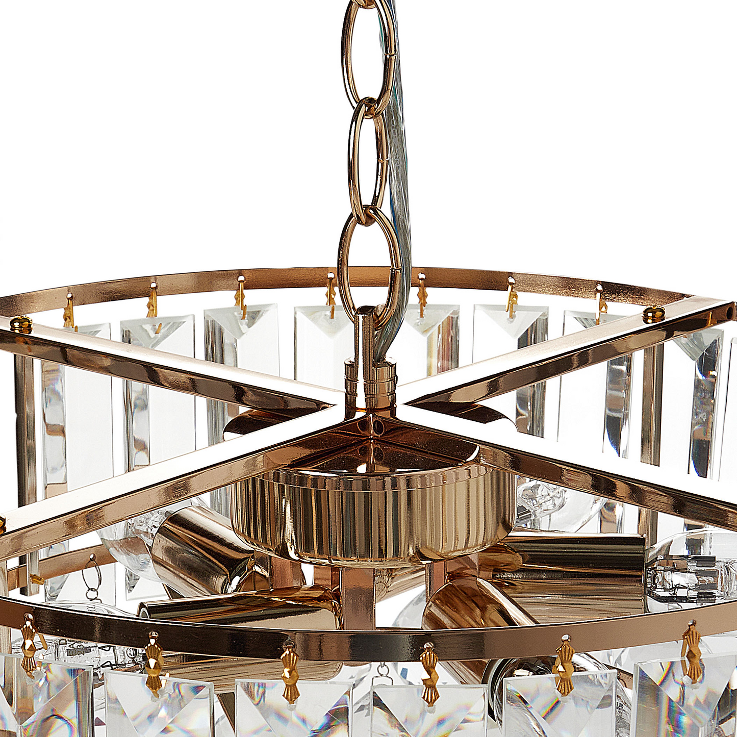 Chandelier Gold Metal 40cm Pendant Crystal Lamp