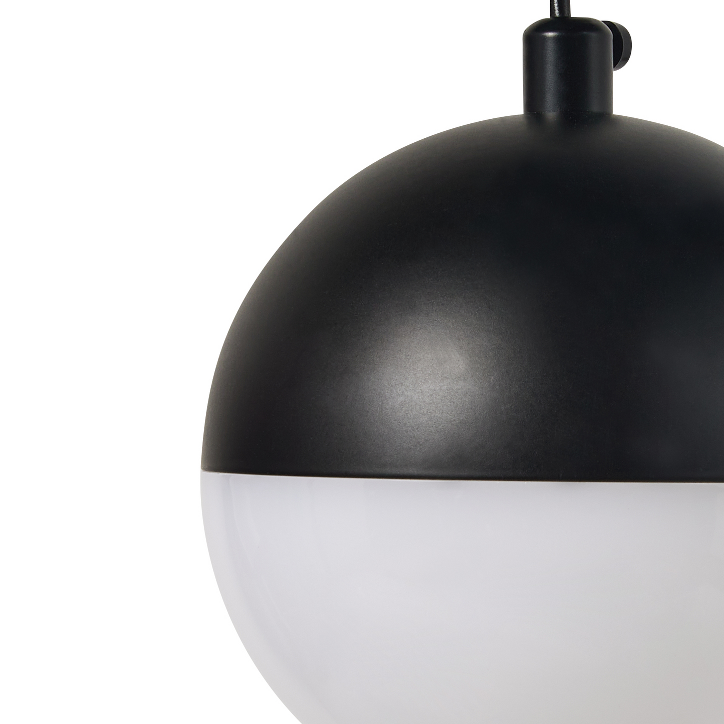 Pendant Lamp Black Metal With 3 Integrated LED Lights Round Shade Hanging Modern Lighting