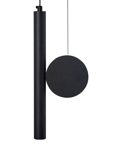 Pendant Lamp Black Metal Integrated LED Adjustable Shade