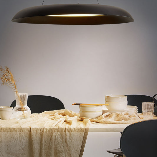 Black Metal Pendant Lamp With Integrated LED Ring