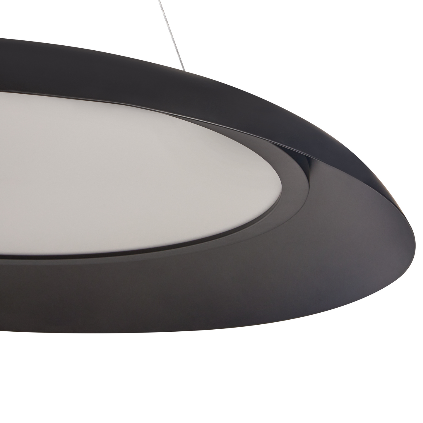 Black Metal Pendant Lamp With Integrated LED Ring