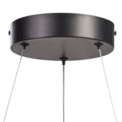 Black Metal Pendant Lamp With Integrated LED Ring