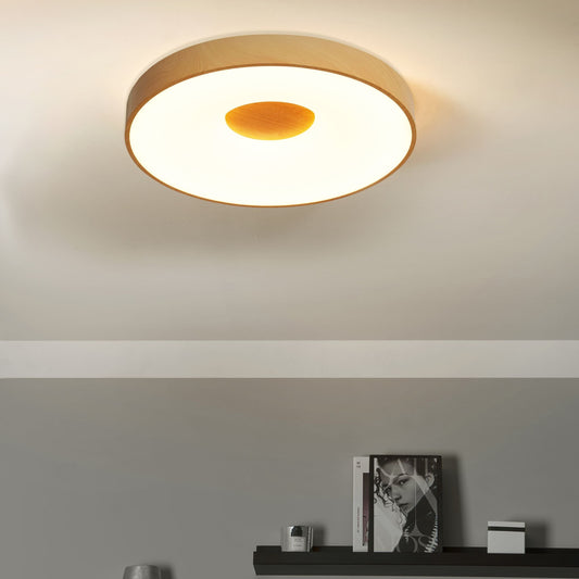 Ceiling Lamp Integrated LED Round Dimmer Remote Light Brown