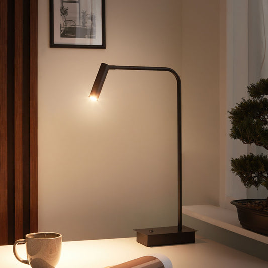 Desk LED Lamp Black Metal With Adjustable Shade