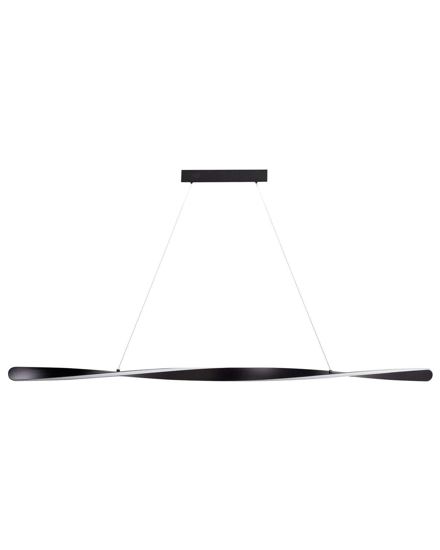 Pendant Lamp Black Metal Integrated LED Twisted Wave Modern Hanging Light