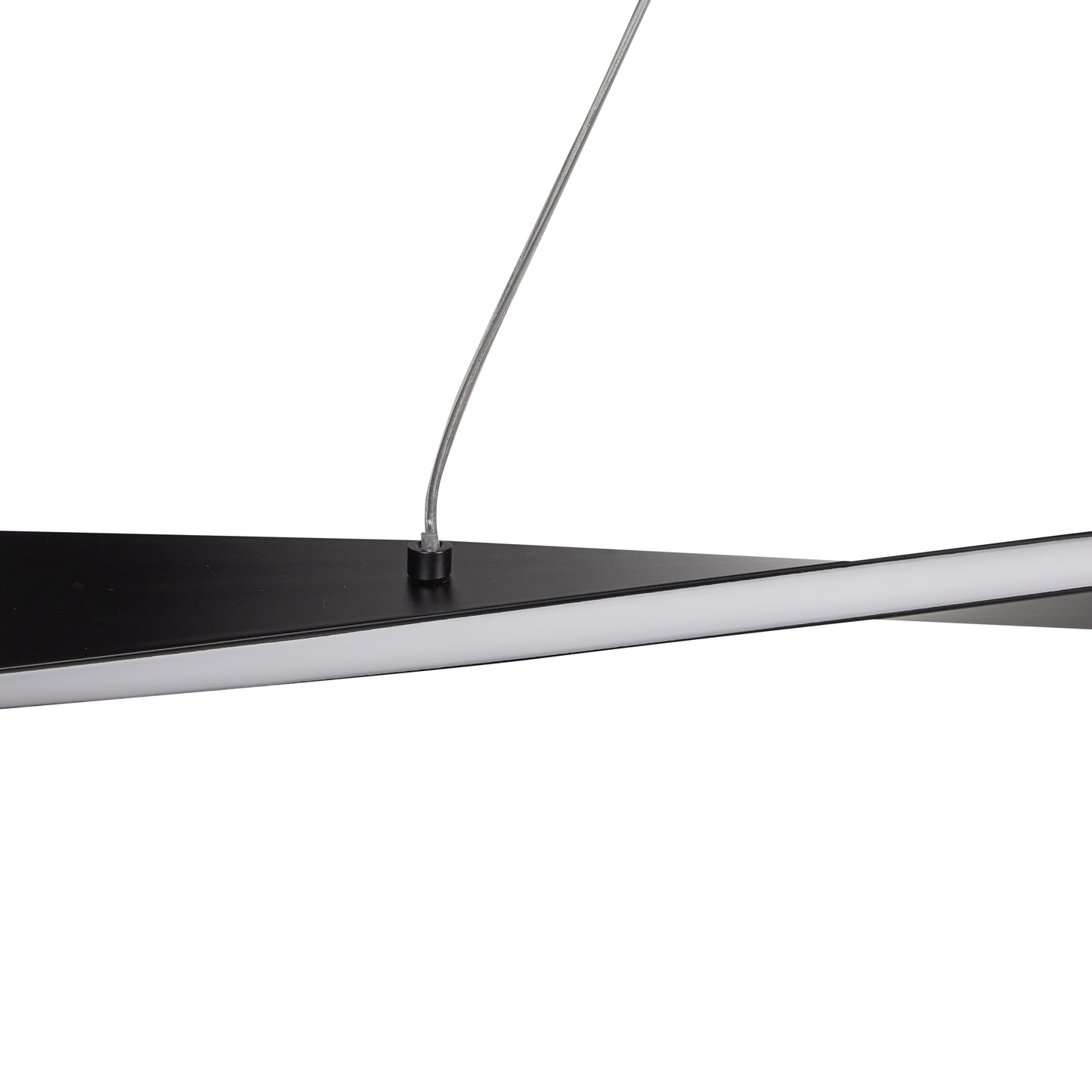 Pendant Lamp Black Metal Integrated LED Twisted Wave Modern Hanging Light