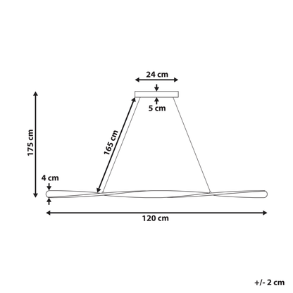 Pendant Lamp Black Metal Integrated LED Twisted Wave Modern Hanging Light