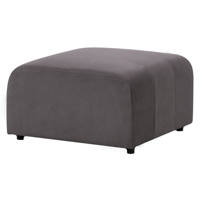 Dark Grey Velvet Ottoman Footstool Minimalist