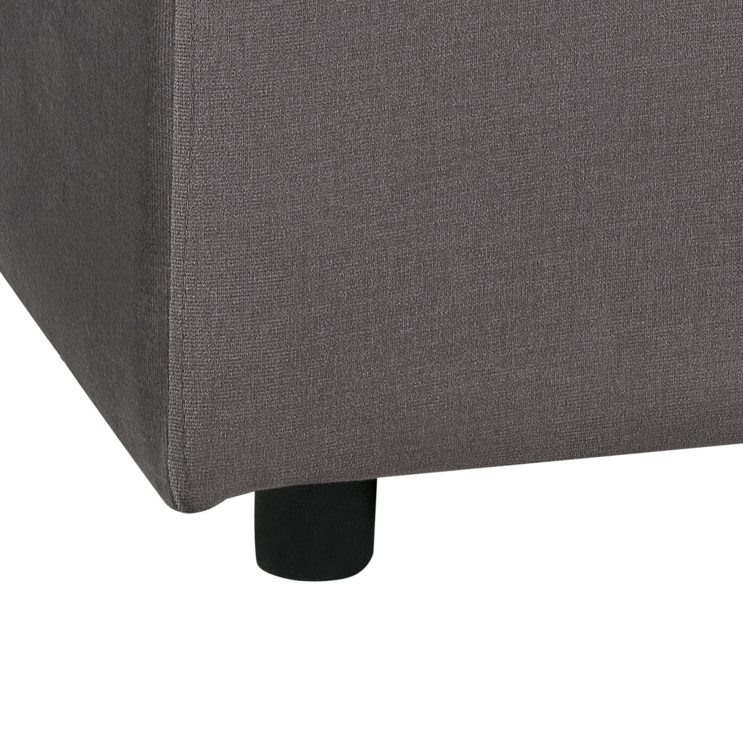 Dark Grey Velvet Ottoman Footstool Minimalist