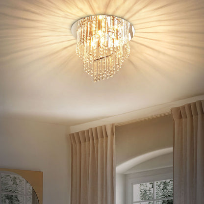 Glamora Chrome Crystal Chandelier Large Glass Crystals