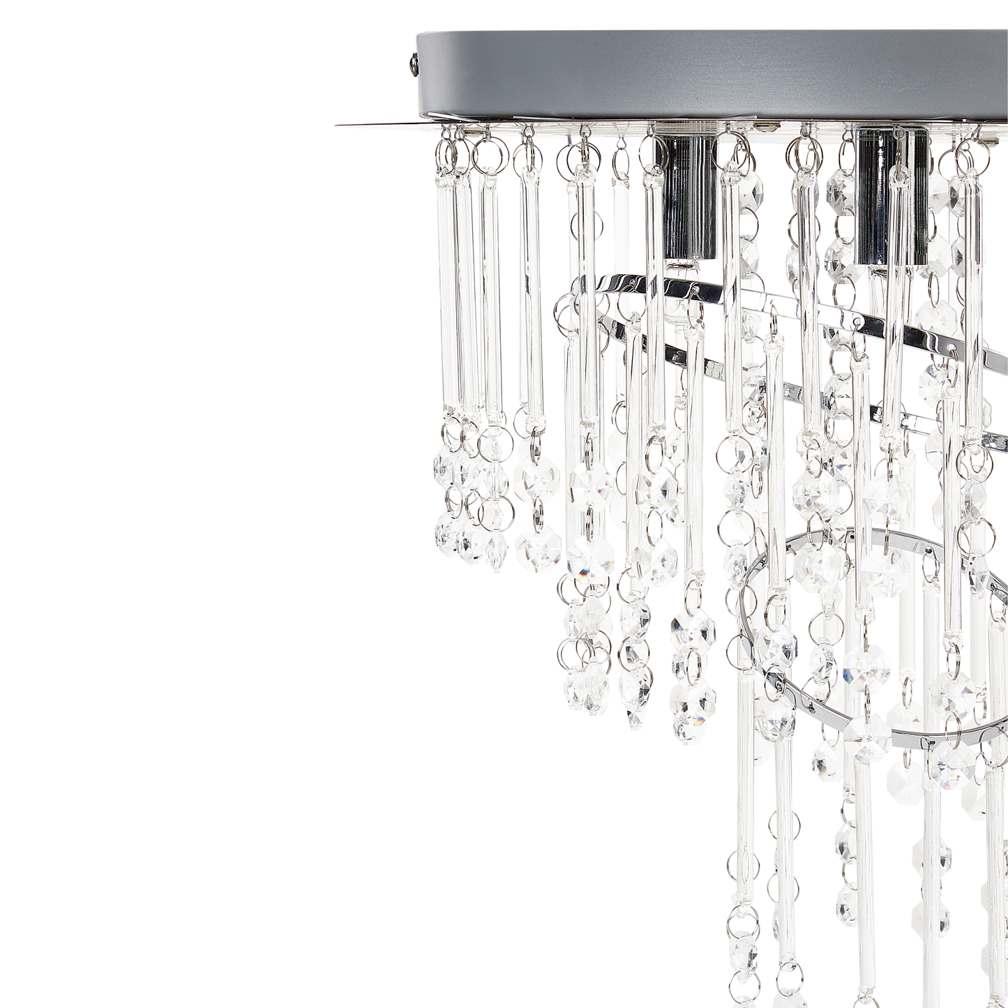 Glamora Chrome Crystal Chandelier Large Glass Crystals