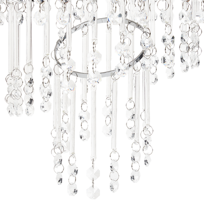Glamora Chrome Crystal Chandelier Large Glass Crystals