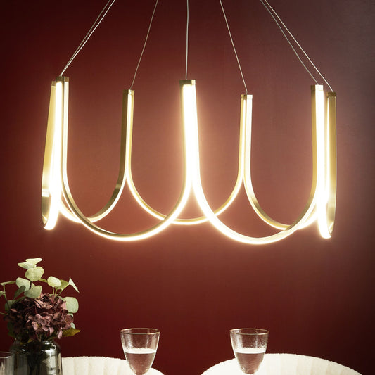 Gold Aluminium Pendant Chandelier With LED Lighting