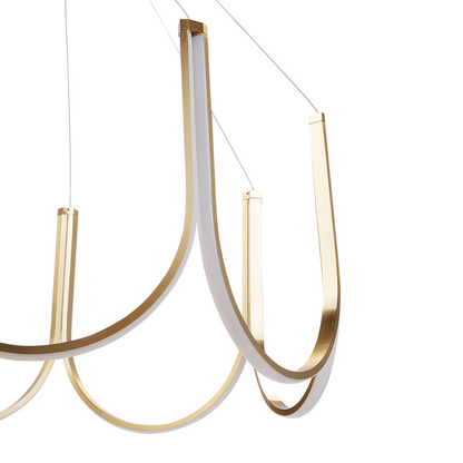 Gold Aluminium Pendant Chandelier With LED Lighting