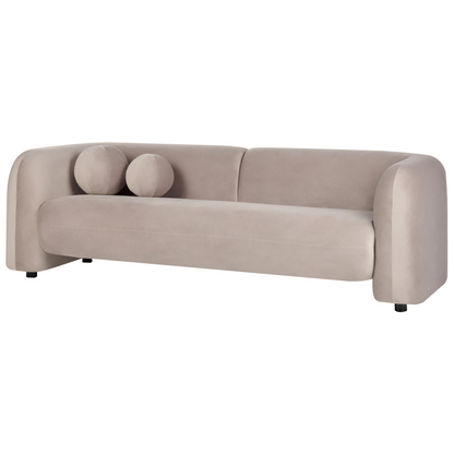 Home Velvet 5 Seater Taupe Sofa Armchair Set