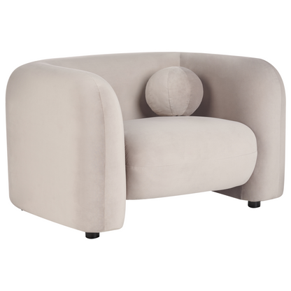 Home Velvet 5 Seater Taupe Sofa Armchair Set