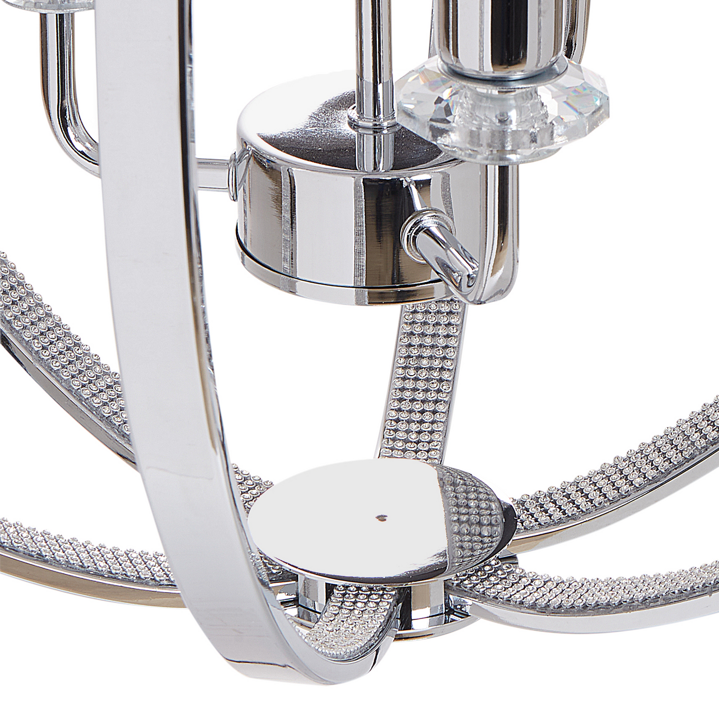 Chandelier Chrome Pendant Lamp With Crystal Accents