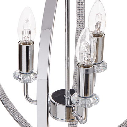 Chandelier Chrome Pendant Lamp With Crystal Accents
