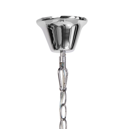 Chandelier Chrome Pendant Lamp With Crystal Accents