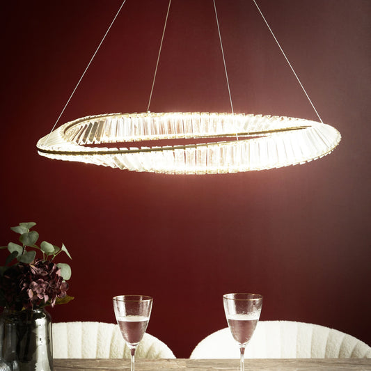 Gold Iron Chandelier Pendant Lamp With Adjustable Cord LED