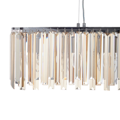 Chrome Crystal Chandelier Pendant Light With Adjustable Cord