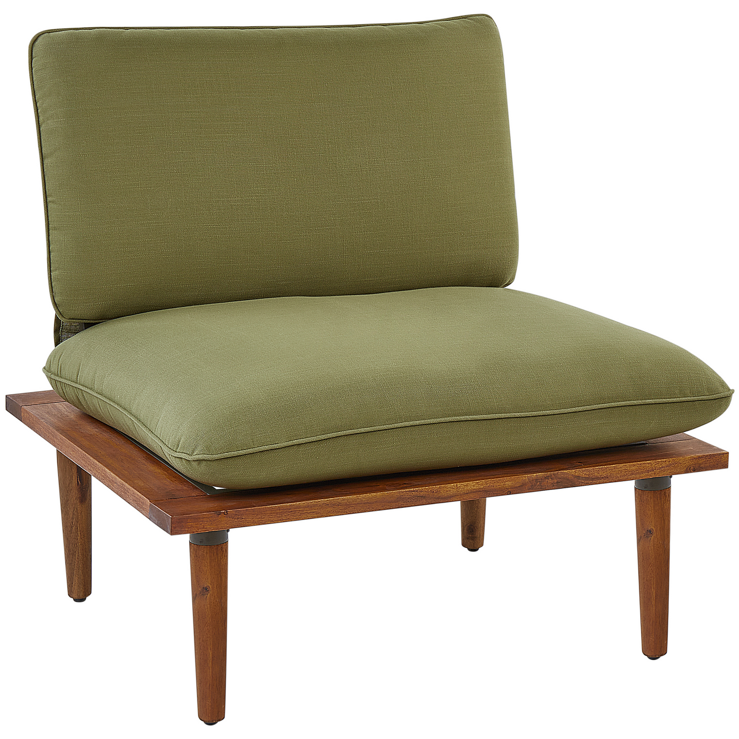 Olive Green Acacia Wood 2 Seat Sofa Set With Table