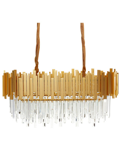 Chandelier Gold Aluminium Ceiling Lamp With Crystals