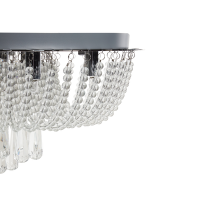 Chandelier Silver Crystal Iron Ceiling Lamp Chrome Finish