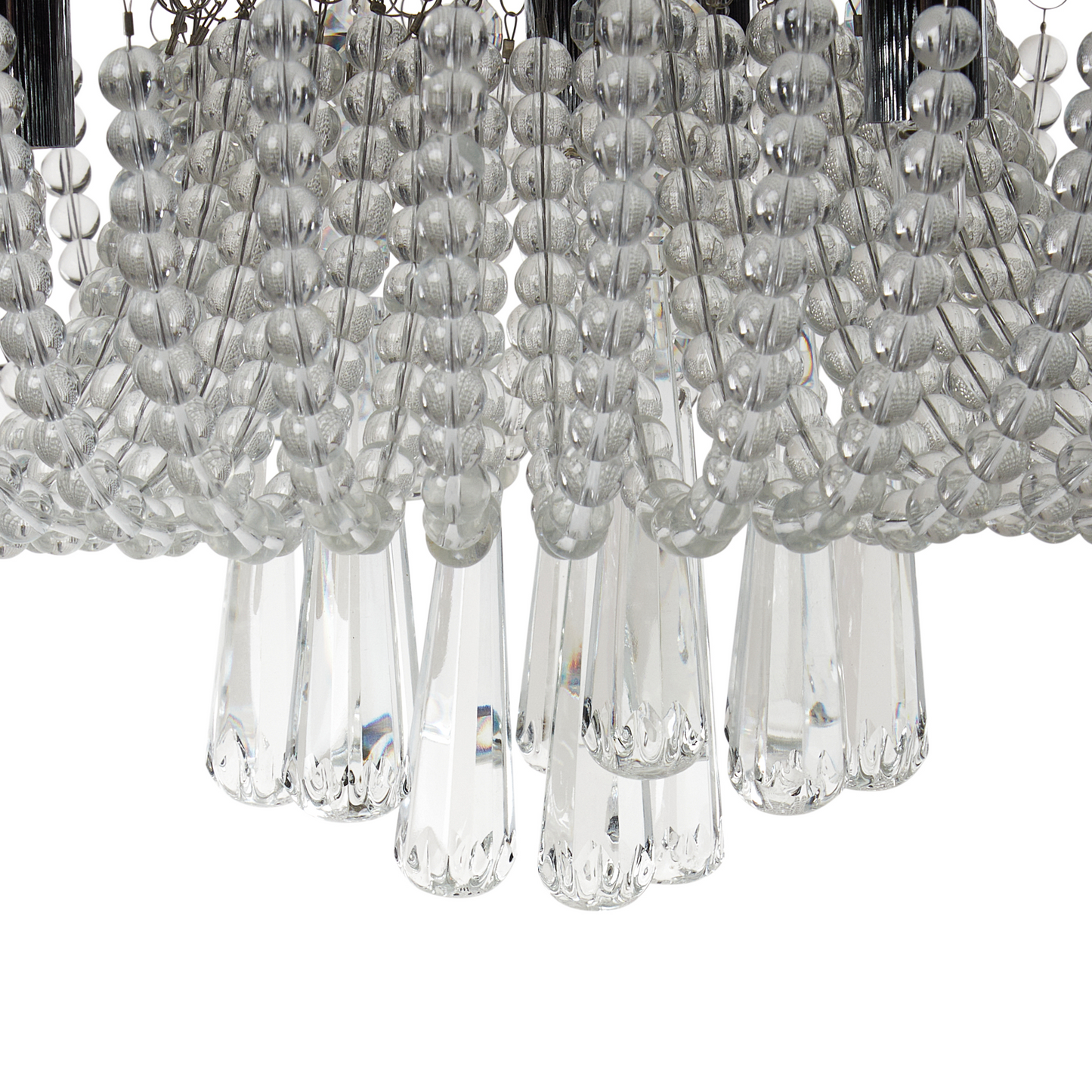 Chandelier Silver Crystal Iron Ceiling Lamp Chrome Finish