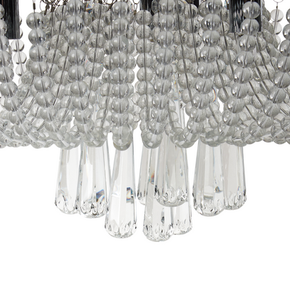 Chandelier Silver Crystal Iron Ceiling Lamp Chrome Finish