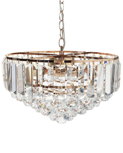 Chandelier Gold Metal 49cm Crystal Pendant Lamp