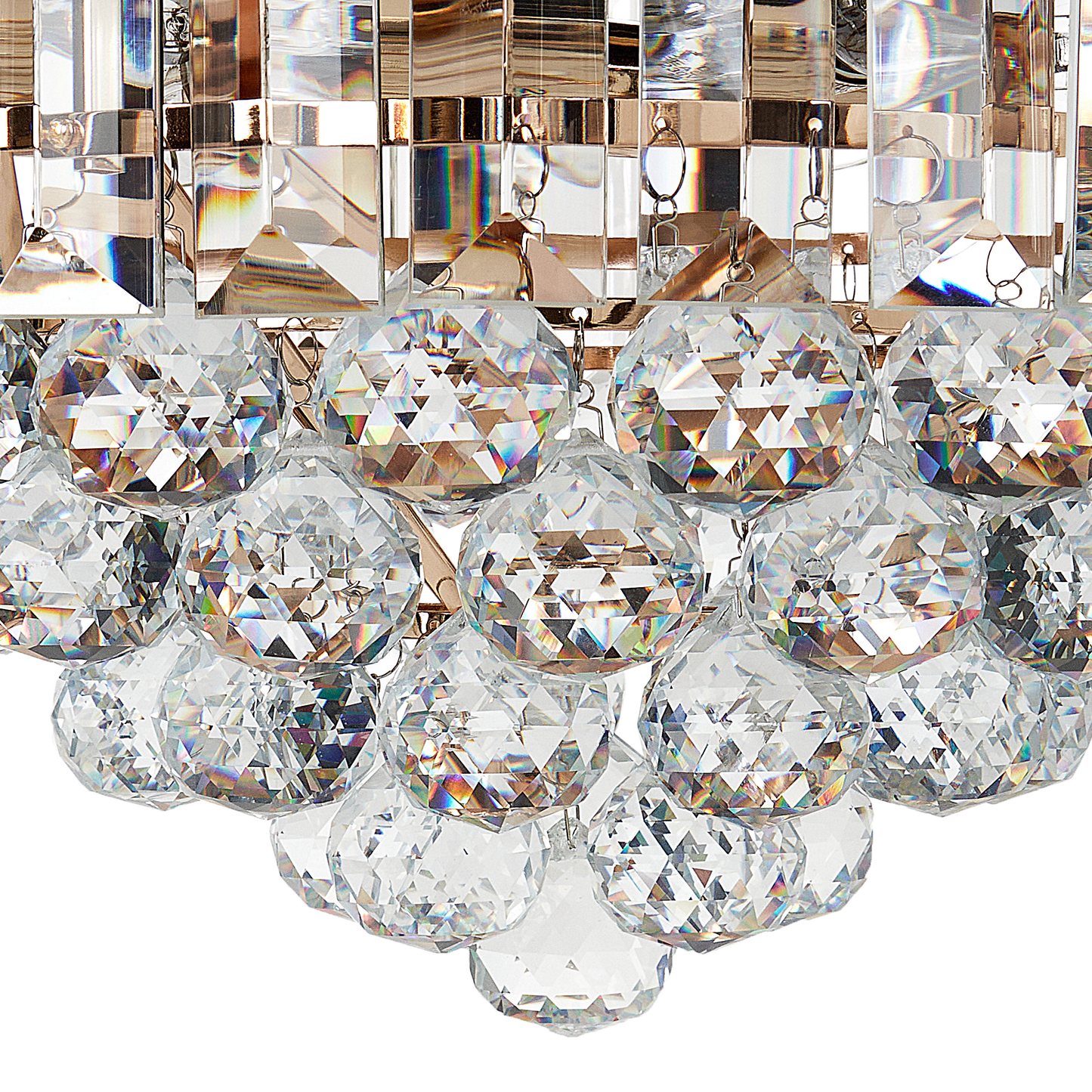 Chandelier Gold Metal 49cm Crystal Pendant Lamp