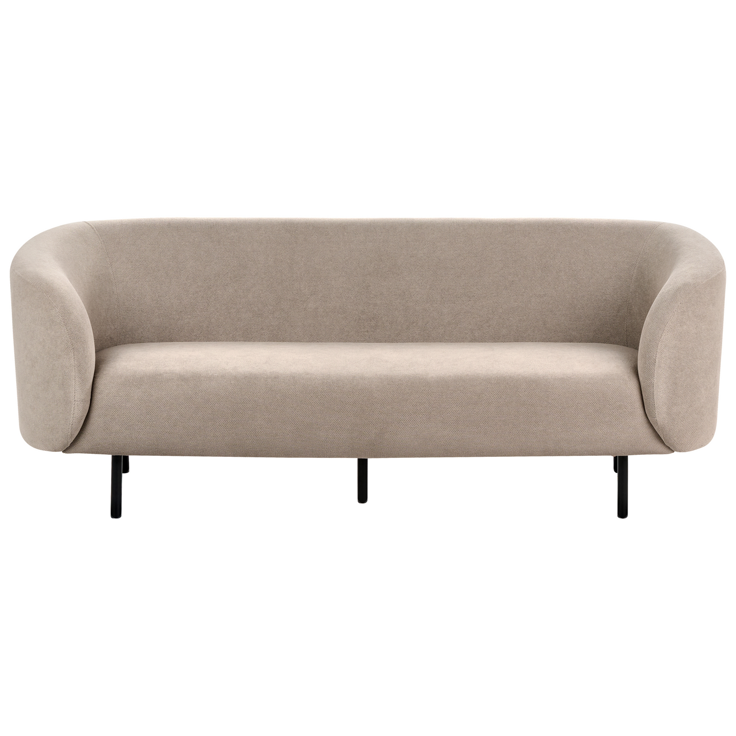 Taupe Polyester Sofa Set 3 Seater Loveseat Black Legs