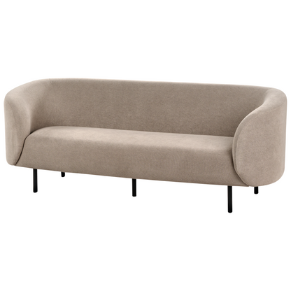 Taupe Polyester Sofa Set 3 Seater Loveseat Black Legs