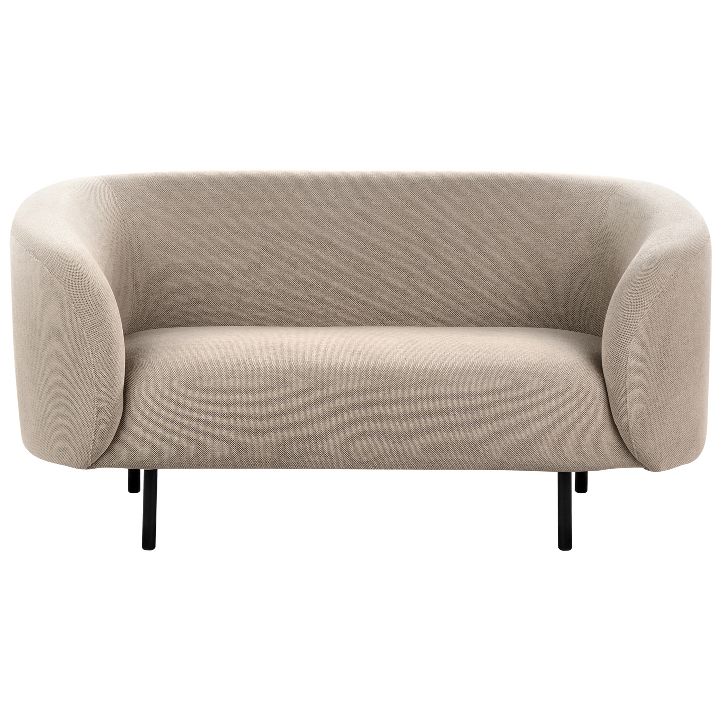 Taupe Polyester Sofa Set 3 Seater Loveseat Black Legs