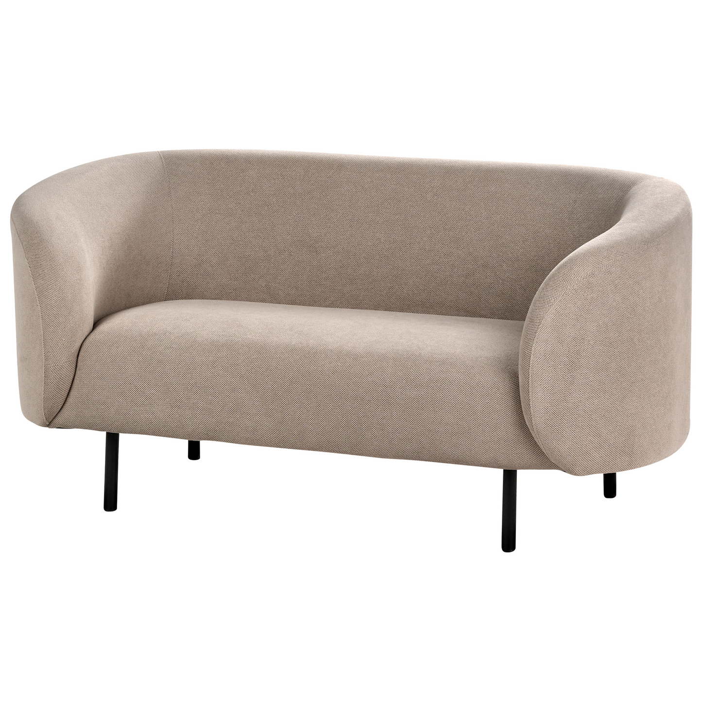 Taupe Polyester Sofa Set 3 Seater Loveseat Black Legs